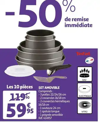 Auchan Tefal set amovible offre