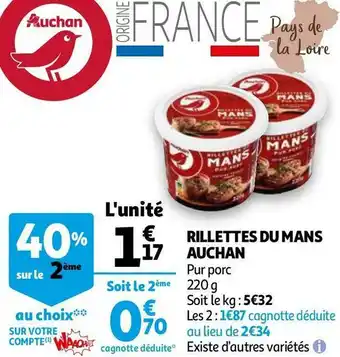 Auchan Auchan rillettes du mans offre