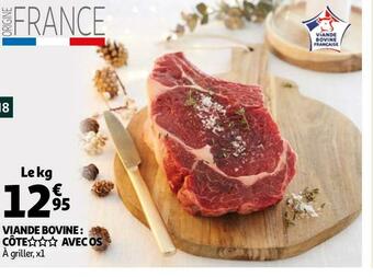 Auchan Viande bovine : côte avec os offre