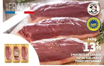 Auchan 3 magrets de canard igp du sud-ouest terres paysannes offre