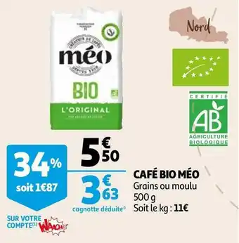 Auchan Méo café bio offre