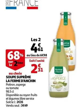 Auchan La ferme d'anchin soupe suprême offre
