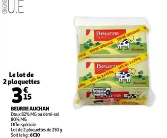 Auchan Auchan beurre offre