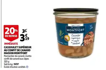 Auchan Maison montfort cassoulet supérieur au confit de canard offre