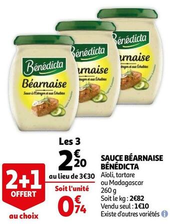 Auchan Bénédicta sauce béarnaise offre