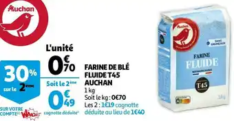 Auchan farine de blé fluide t45
