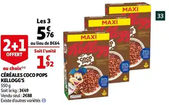 Auchan Kellogg's céréales coco pops offre