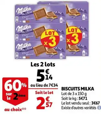 Auchan Milka biscuits offre