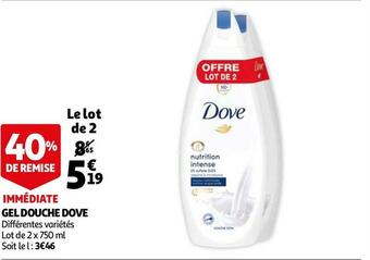 Auchan Dove gel douche offre