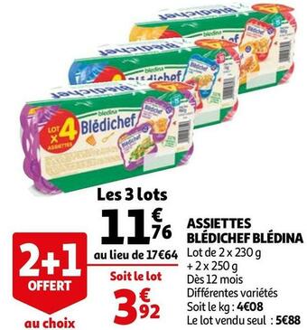 Auchan Blédina assiettes blédichef offre