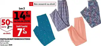 Auchan In extenso pantalon nuit femme offre