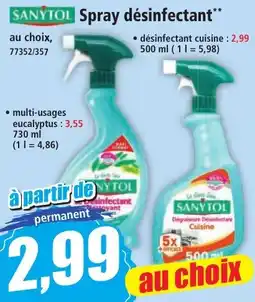 Norma SANYTOL Spray désinfectant offre