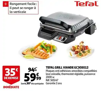 Auchan Tefal tefal grill viande gc305012 offre