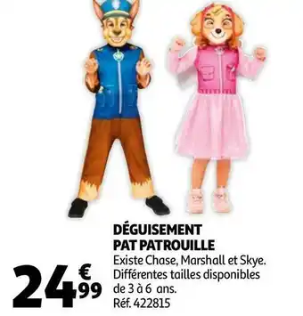 Auchan Déguisement pat patrouille offre