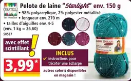 Norma CREATETELLI Pelote de laine "Starlight" offre