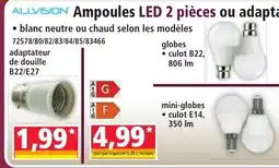 Norma ALLVISION Ampoules LED 2 pièces ou adaptateur offre