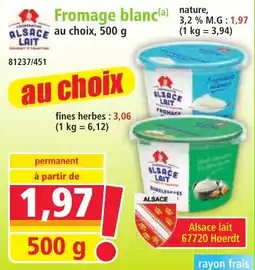 Norma Alsace lait Fromage blanc offre