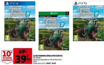 Auchan Le jeu farming simulator sur ps4 offre