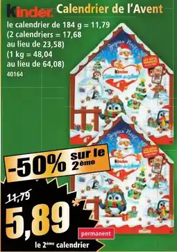 Norma Kinder Calendrier de l'Avent offre