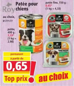 Norma Roy Patée pour chiens offre