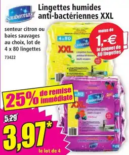 Norma SaubermAX Lingettes humides anti-bactériennes XXL offre
