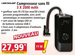 Norma DUNLOP Compresser sans fil offre