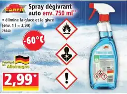Norma CARFIT Spray dégivrant auto offre