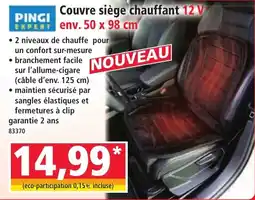 Norma PINGI Expert Couvre siège chauffant 12 V offre