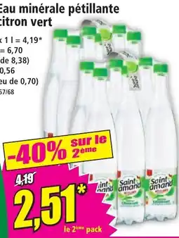 Norma Saint Amand eau minérale pétillante citron vert offre
