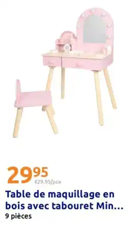 Action Min... Table de maquillage en bois avec tabouret offre