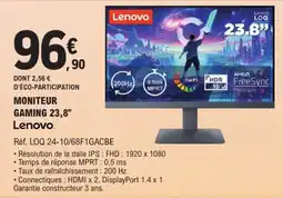 E.Leclerc Lenovo MONITEUR GAMING 23,8" offre
