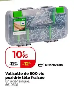 Weldom STANDERS Valisette de 500 vis pozidriv tête fraisée offre