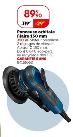 Weldom Bosch Ponceuse orbitale filaire 150 mm offre