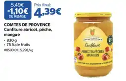 Costco COMTES DE PROVENCE Confiture abricot, pêche, mangue offre