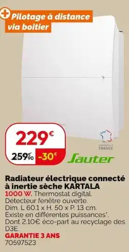 Weldom Sauter Radiateur électrique connecté à inertie sèche KARTALA offre