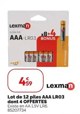 Weldom Lexman piles AAA LR03 offre