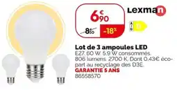 Weldom Lexman ampoules LED offre