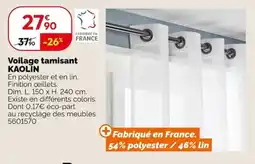 Weldom KAOLIN Voilage tamisant offre