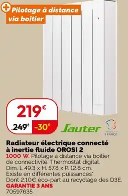Weldom Sauter Radiateur électrique connecté à inertie fluide OROSI 2 offre