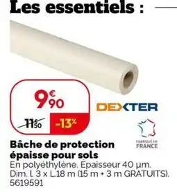Weldom DEXTER Bâche de protection épaisse pour sols offre