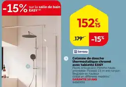 Weldom Sensea colonne de douche thermostatique chromé avec tablette easy offre