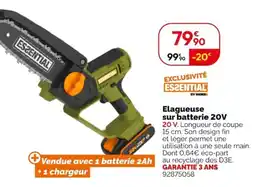 Weldom ESSENTIAL Elagueuse sur batterie 20V offre