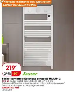 Weldom Sauter Sèche-serviettes électrique connecté MARAPI 2 offre