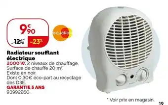 Equation Radiateur soufflant électrique