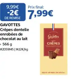 Costco Gavottes Crêpes dentelle enrobées de chocolat au lait offre