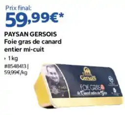 Costco PAYSAN GERSOIS Foie gras de canard entier mi-cuit offre