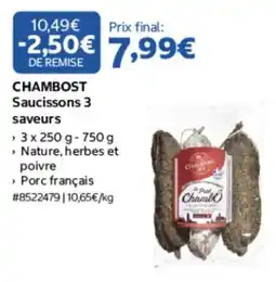 Costco CHAMBOST Saucissons 3 saveurs offre