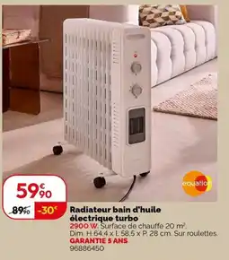 Weldom equation Radiateur bain d'huile électrique turbo offre