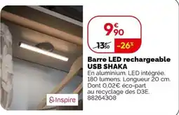 Weldom USB SHAKA Barre LED rechargeable offre