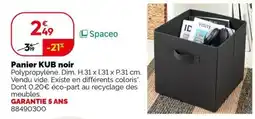 Weldom Spaceo Panier KUB noir offre